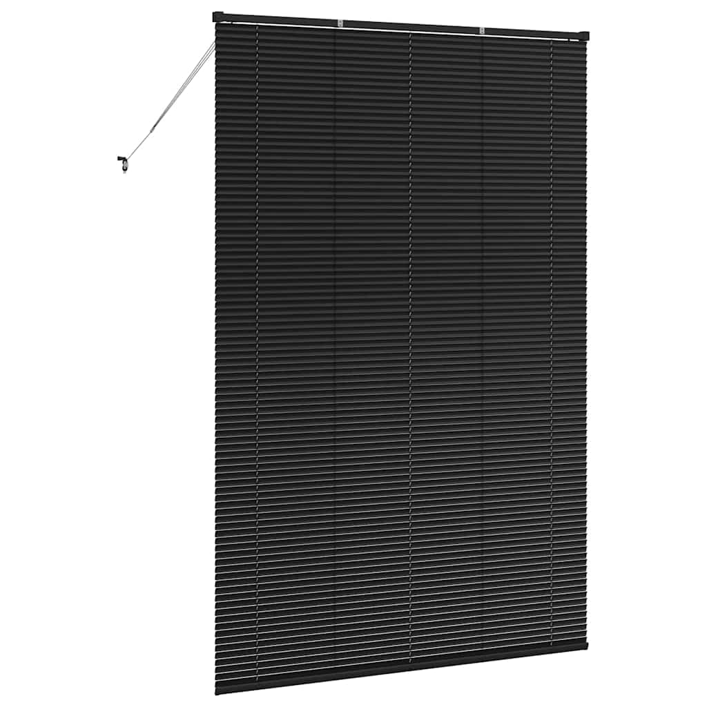 Window Blind with Curtains Manual Black Aluminium